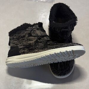 Hey Dude Black and Gray Ankle Boots